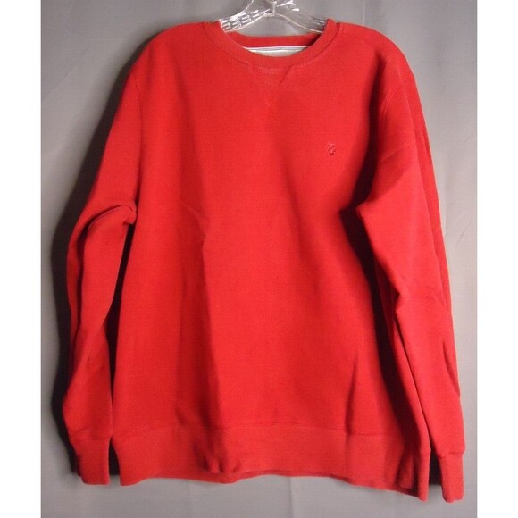 IZOD Red Sweater Long Sleeve Crew Neck Pullover Cotton Blend Mens Size Medium - Picture 2 of 8
